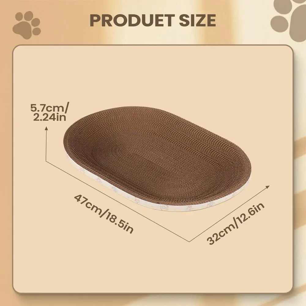 Oval Corrugated Cardboard Cat Scratcher & Lounge Bed