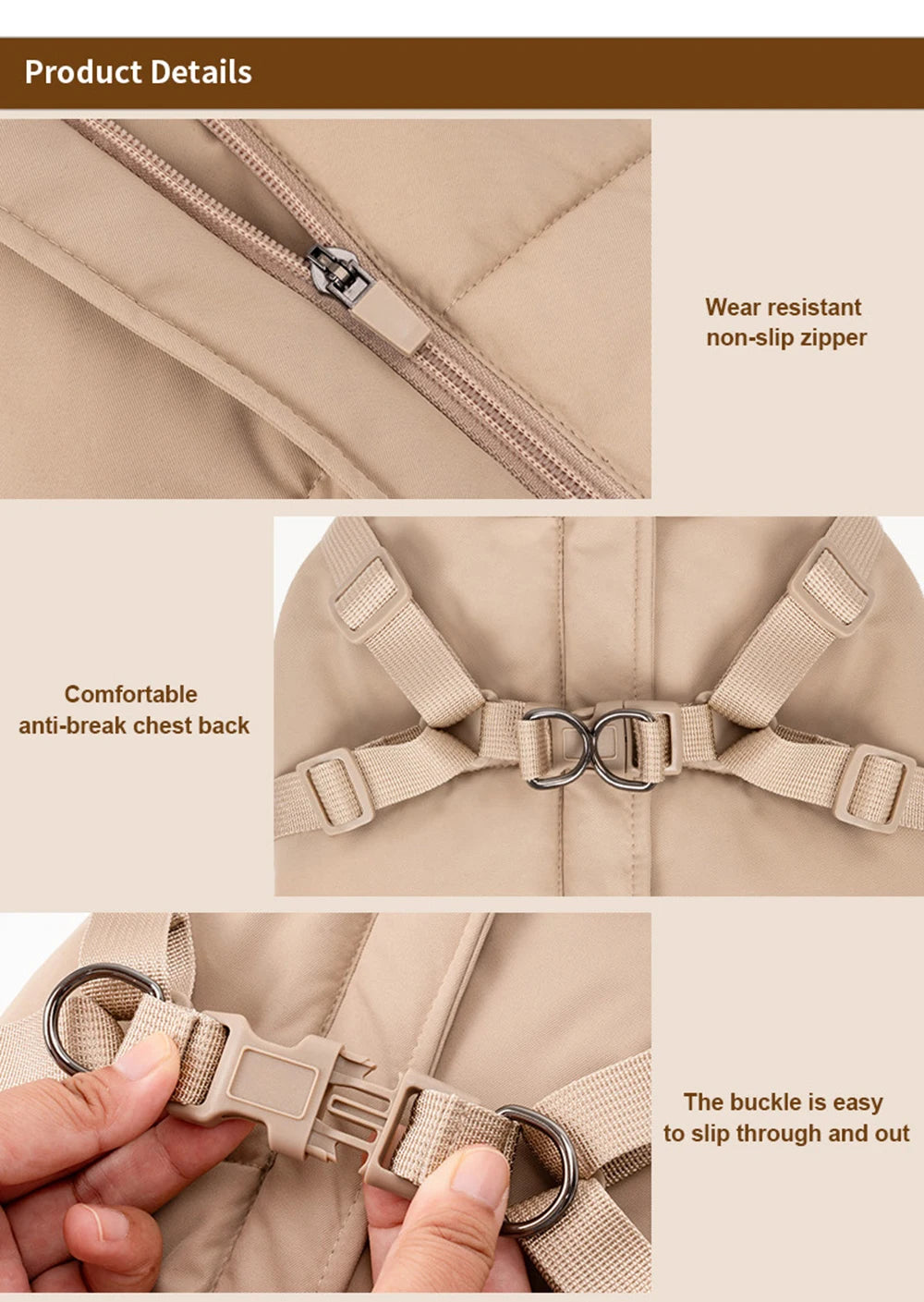 Autumn Winter Pet Clothes Outdoor Dog Jacket with Harness for Small Medium Dogs Thick Warm Pet Cotton-Padded Clothing
