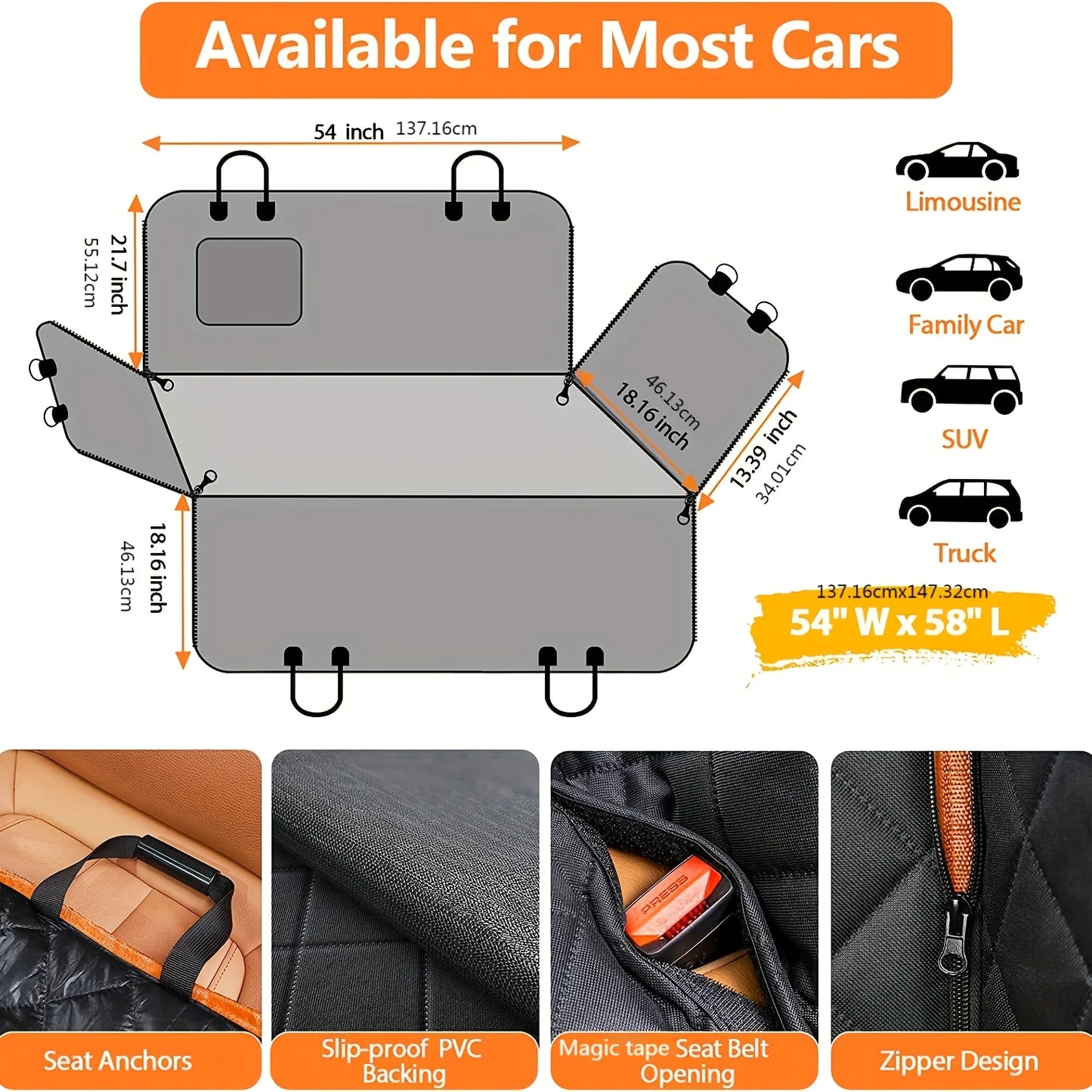 Housse de siège de voiture hamac pour chien 600D, résistante et imperméable – Anti-rayures