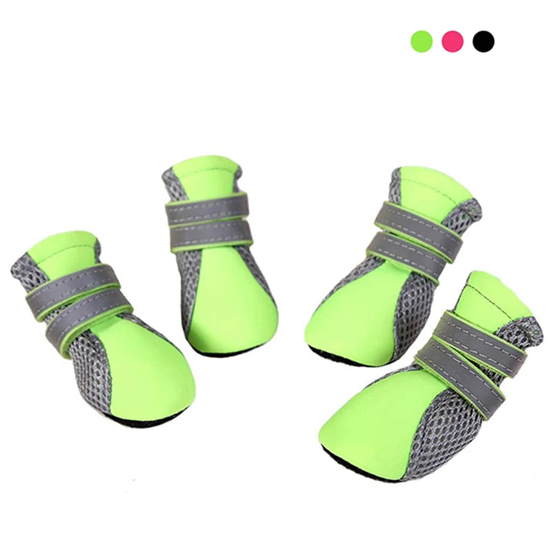 Breathable Reflective Dog Walking Boots – Set of 4