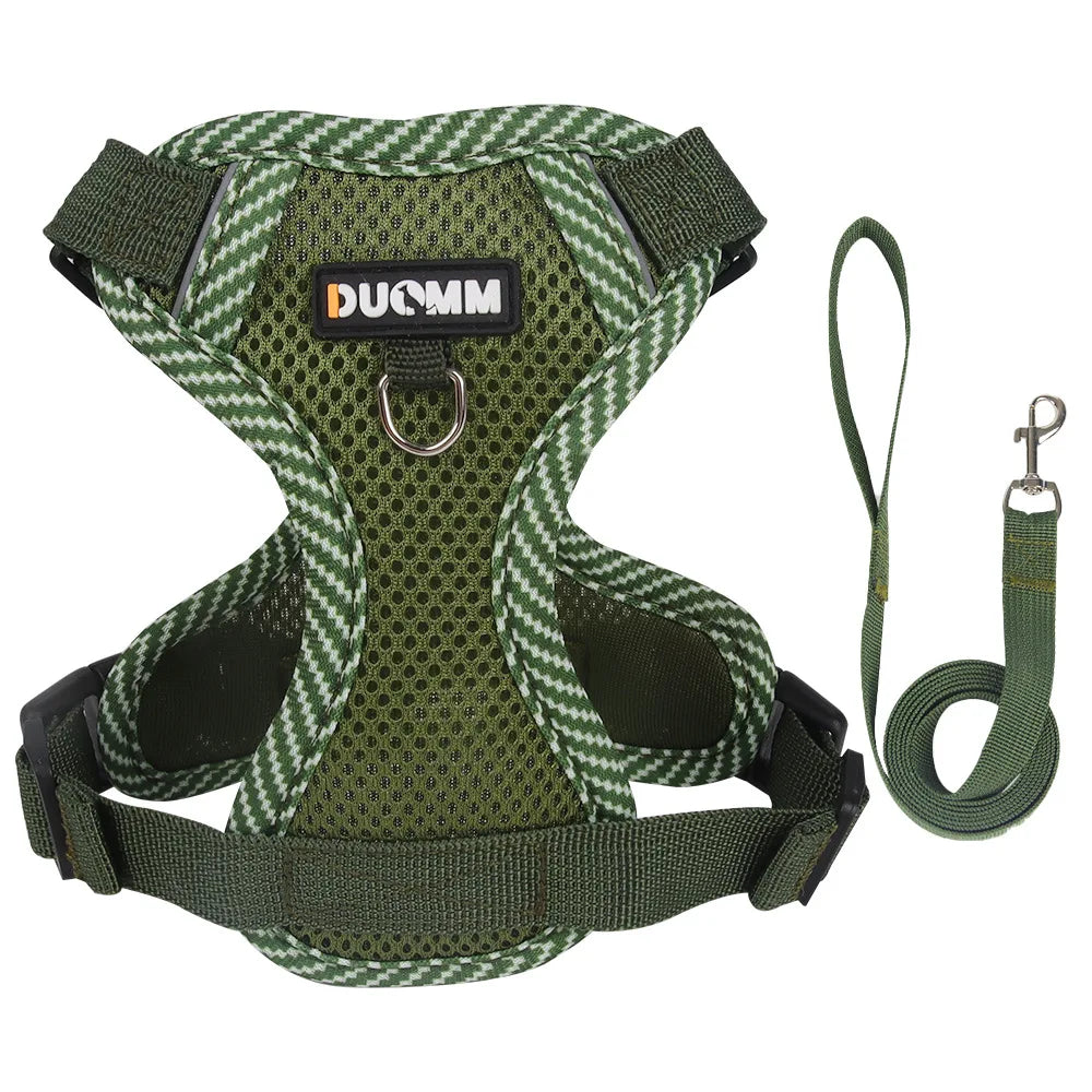 Reflective Mesh Cat & Dog Harness with Leash Set