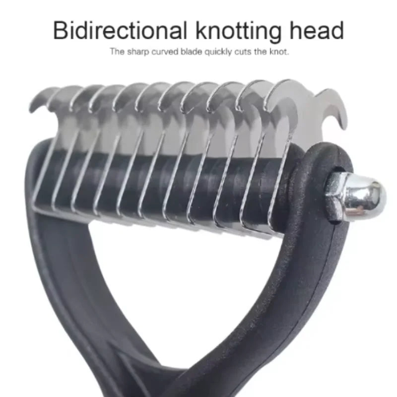 Double-Sided Pet Deshedding & Dematting Comb