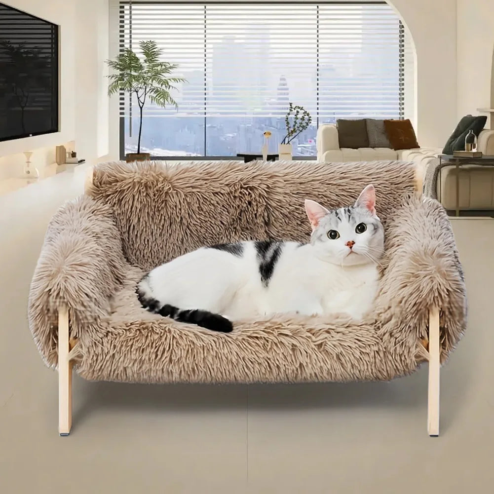 Raised Plush Pet Sofa Bed