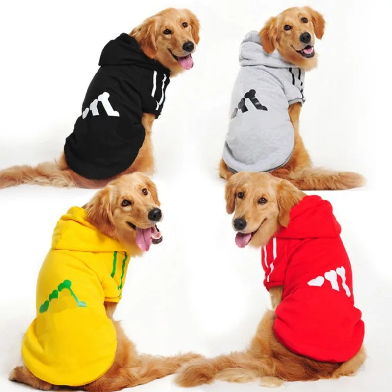 Sweat à capuche pour chien automne-hiver - Manteau chaud en molleton pour chiens de taille moyenne à grande