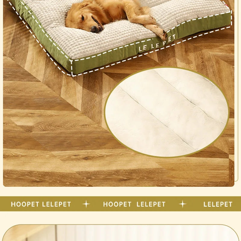 Fleece Dog Bed Mat with Detachable Cushion – Warm Washable Sleeping Pad for Small, Medium & Large Dogs