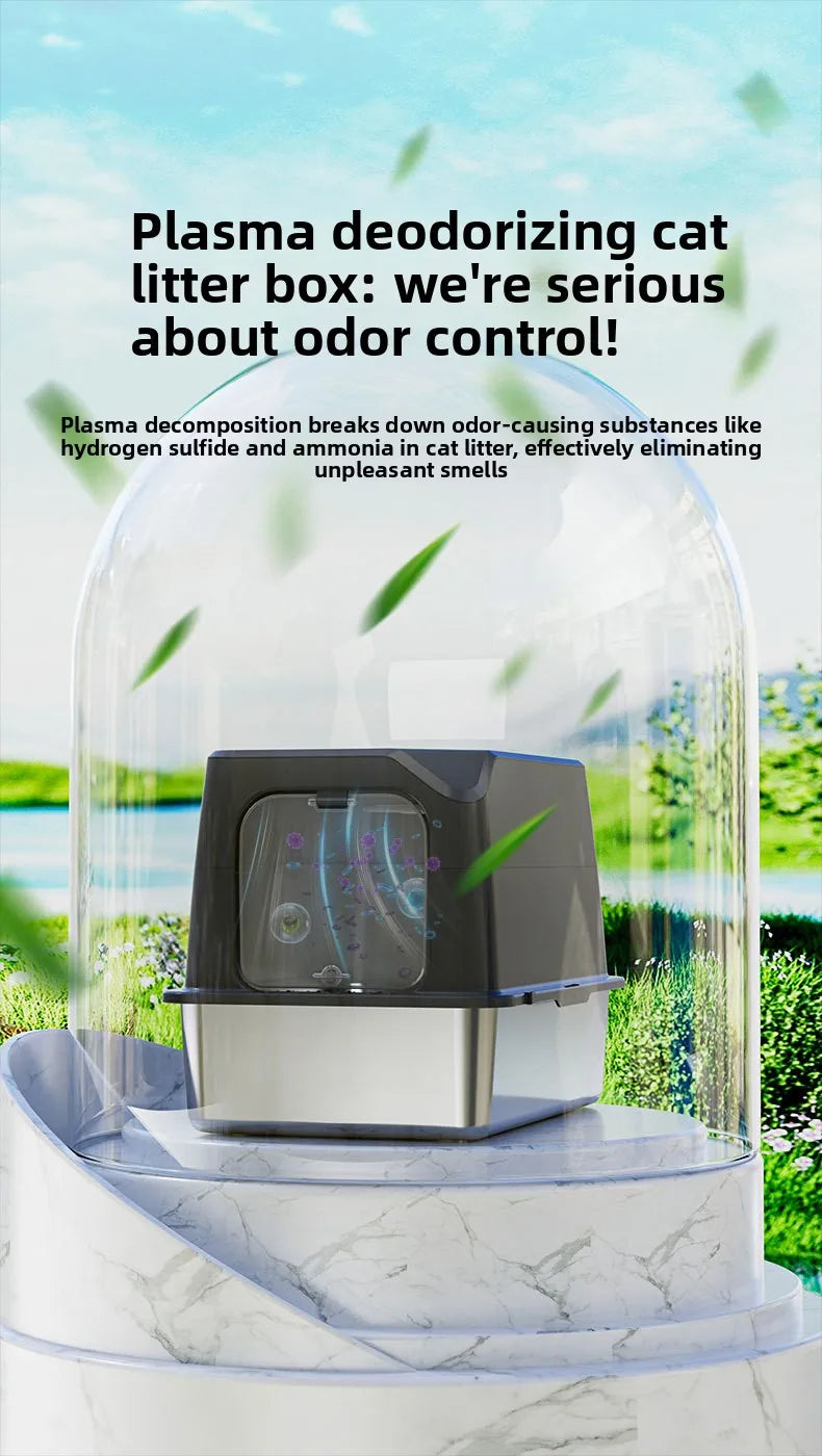 Automatic Self-Cleaning Cat Litter Box — Large Covered with Quiet Auto Scoop & Deodoriser