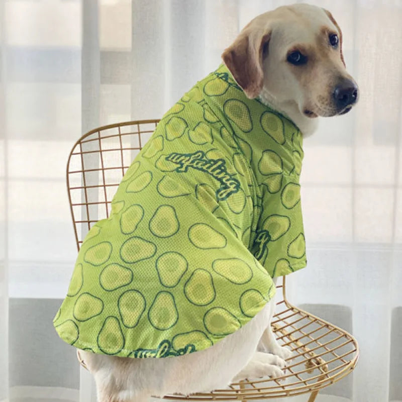 Cartoon Print Dog Cooling Vest Shirt | Soft Summer Top for Medium & Large Dogs