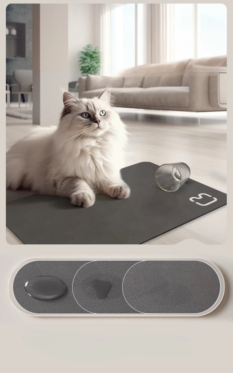 Absorbent Pet Feeding Mat with Waterproof Backing