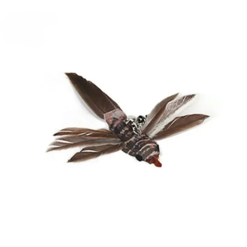 Interactive Feather Wand Cat Toy with Bell