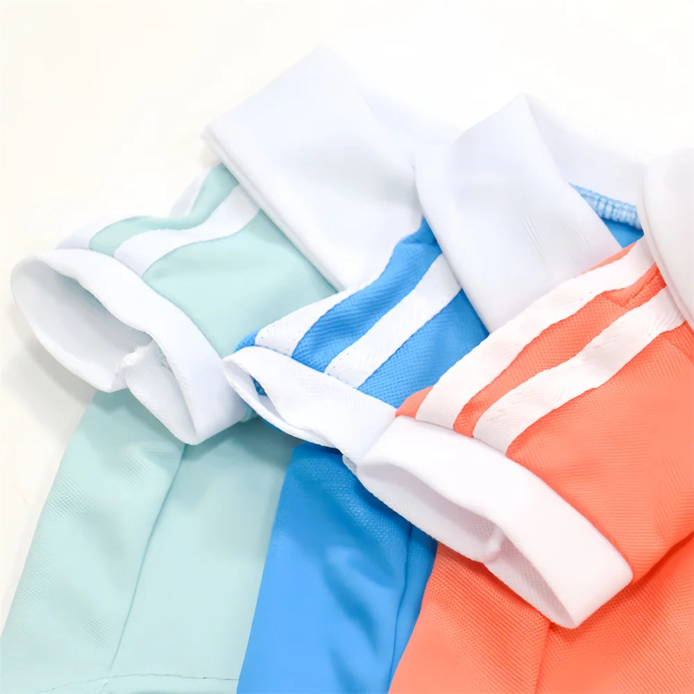 Striped Sport Polo T-Shirt for Cats & Small Dogs