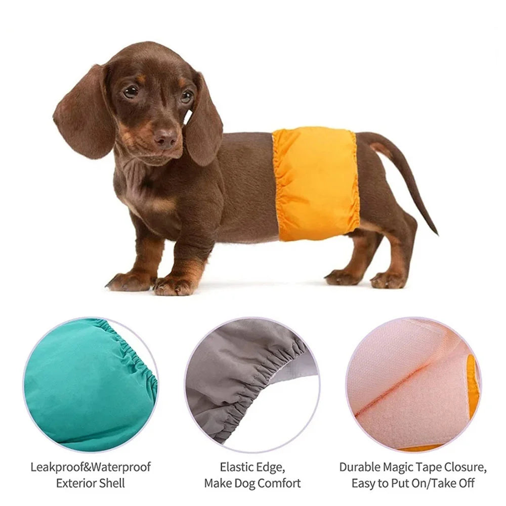 Reusable Waterproof Male Dog Belly Band Nappy Wraps