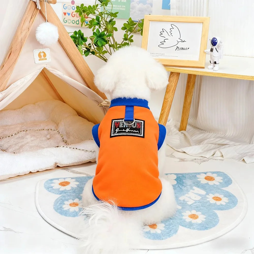 Fleece Vest Sweater with Harness Ring for Small & Medium Dogs & Cats