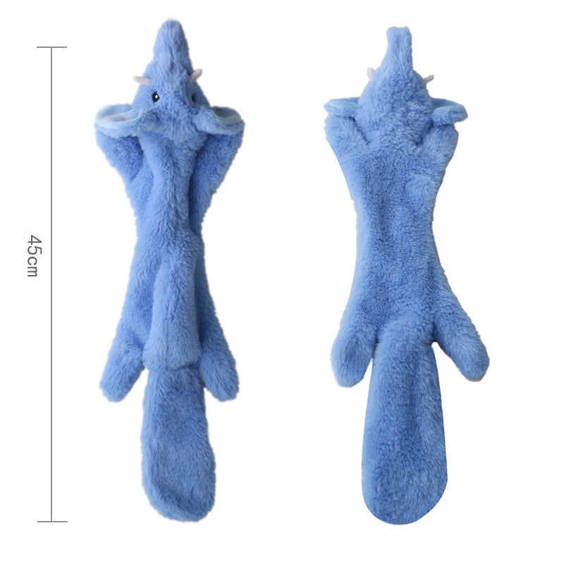 Jouet pour chien en peluche crocodile couineur avec papier froissé