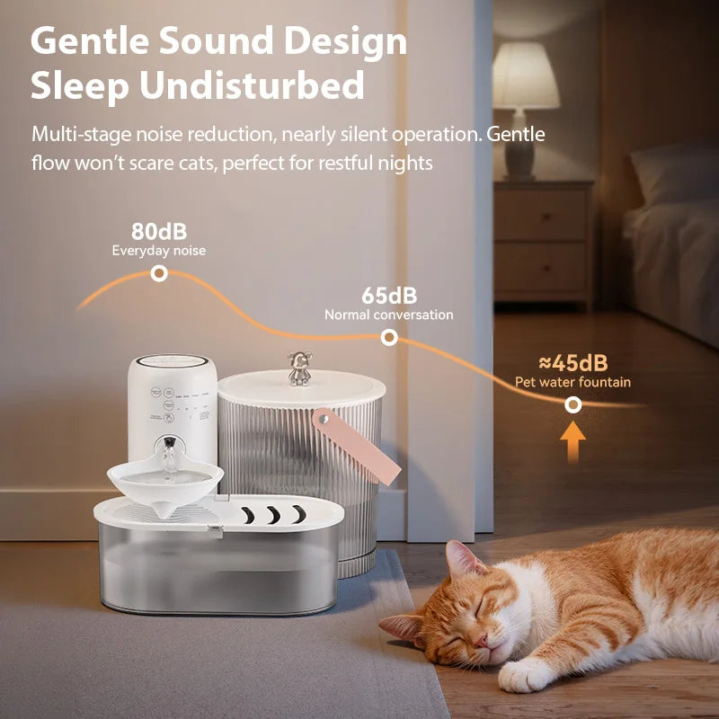 Smart Pet Water Fountain 3L Wireless Ultra Silent