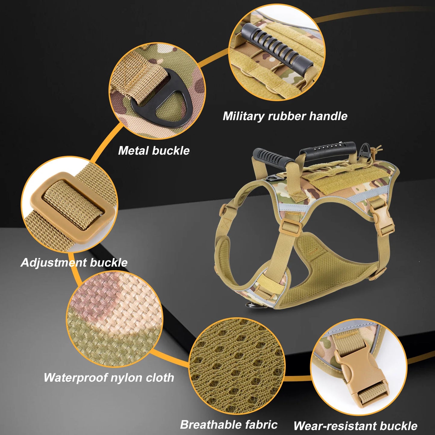 Tactical Dog Harness for Large Dogs