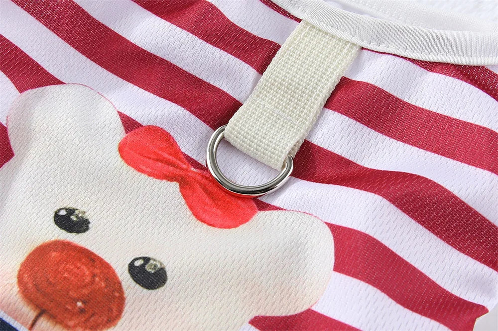 Striped Summer Cooling Vest Shirt for Dogs | Casual Breathable Top for Small to Large Breeds