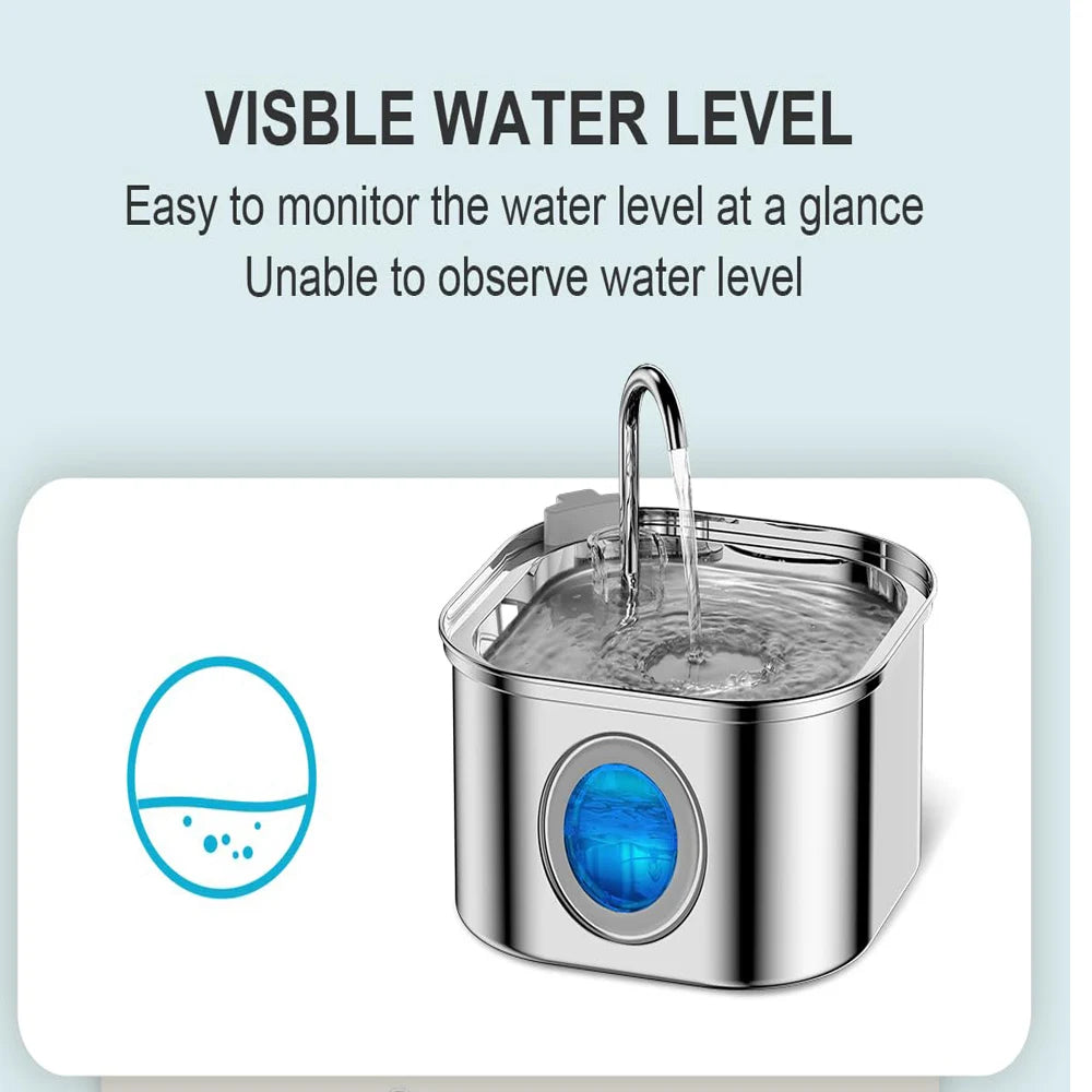 Fontaine à eau automatique en acier inoxydable de 3,2 L pour chat, distributeur d'eau intelligent pour animaux de compagnie avec capteur pour chats et chiens