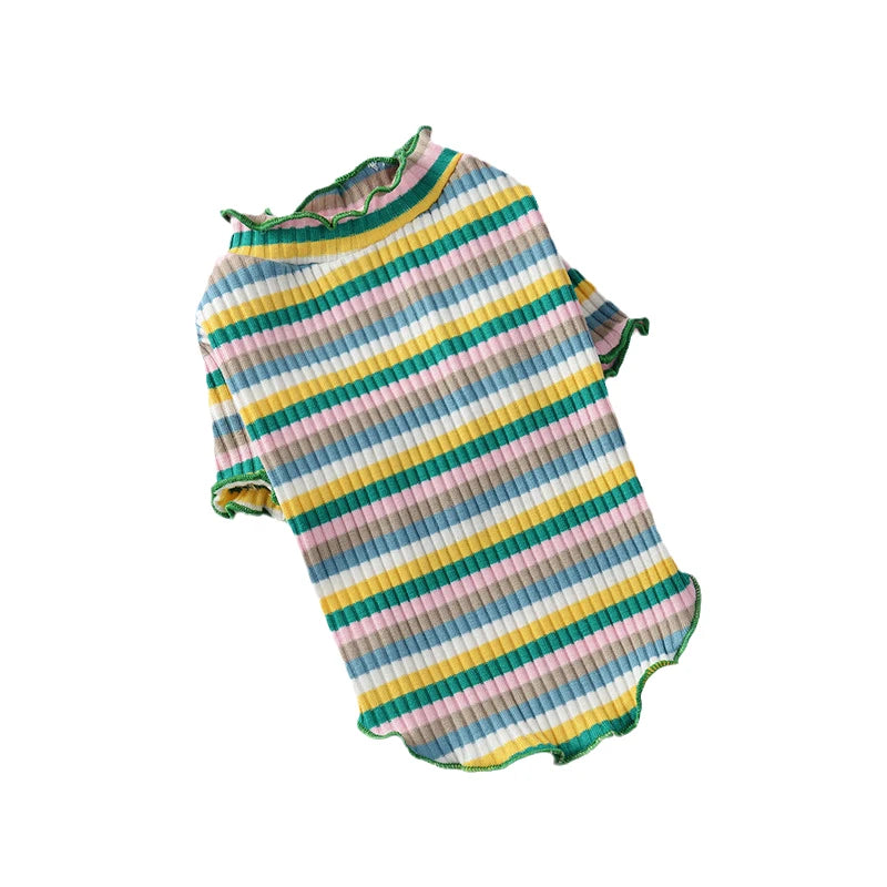 Cotton 100% Cat Dog Vest Summer Pet Clothes Stripe Pullovers for Small Dogs Cats Chihuahua Pomeranian Puppy Ropa Para Perros