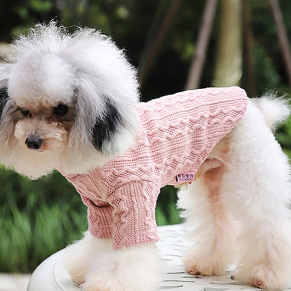 Long-Sleeve Knitted Pullover Sweater for Cats & Small Dogs