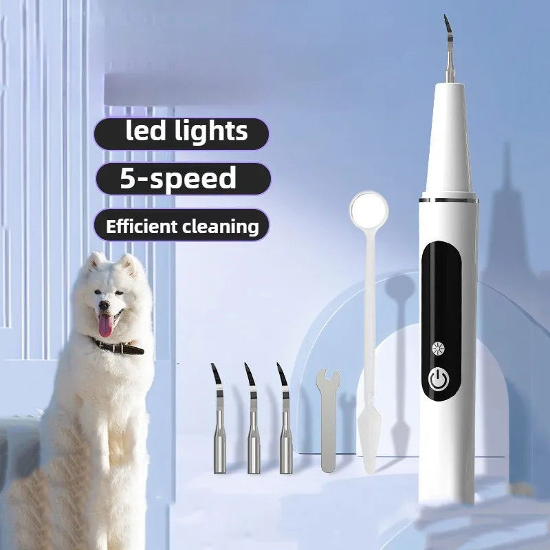 Sonic Pet Dental Cleaner – Plaque & Calculus Remover for Dogs & Cats with LED Light