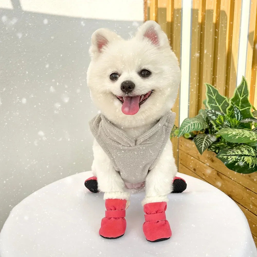 Bottes antidérapantes d'hiver pour chiens | Lot de 4 pour petits et moyens chiens et chats