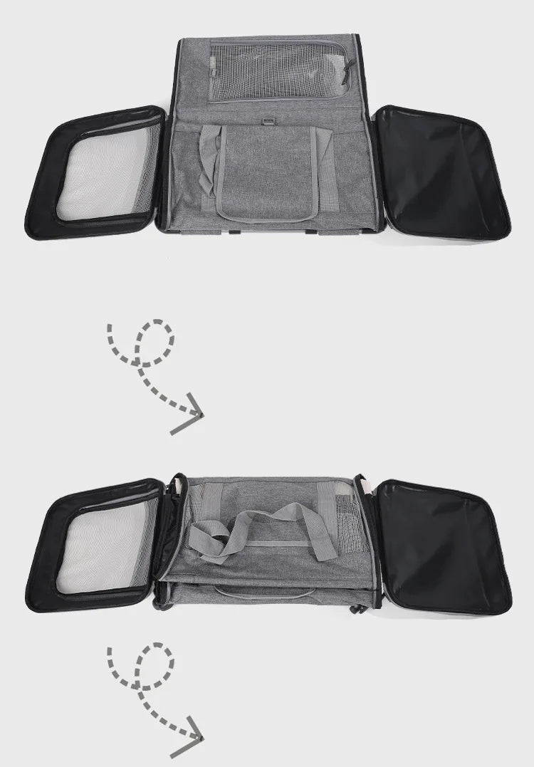 Sac de transport roulant pour animaux de compagnie avec roues — Approuvé par les compagnies aériennes et poussette pliable