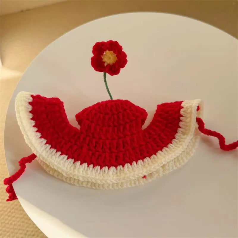 Knitted Hat & Scarf Costume Set for Cats