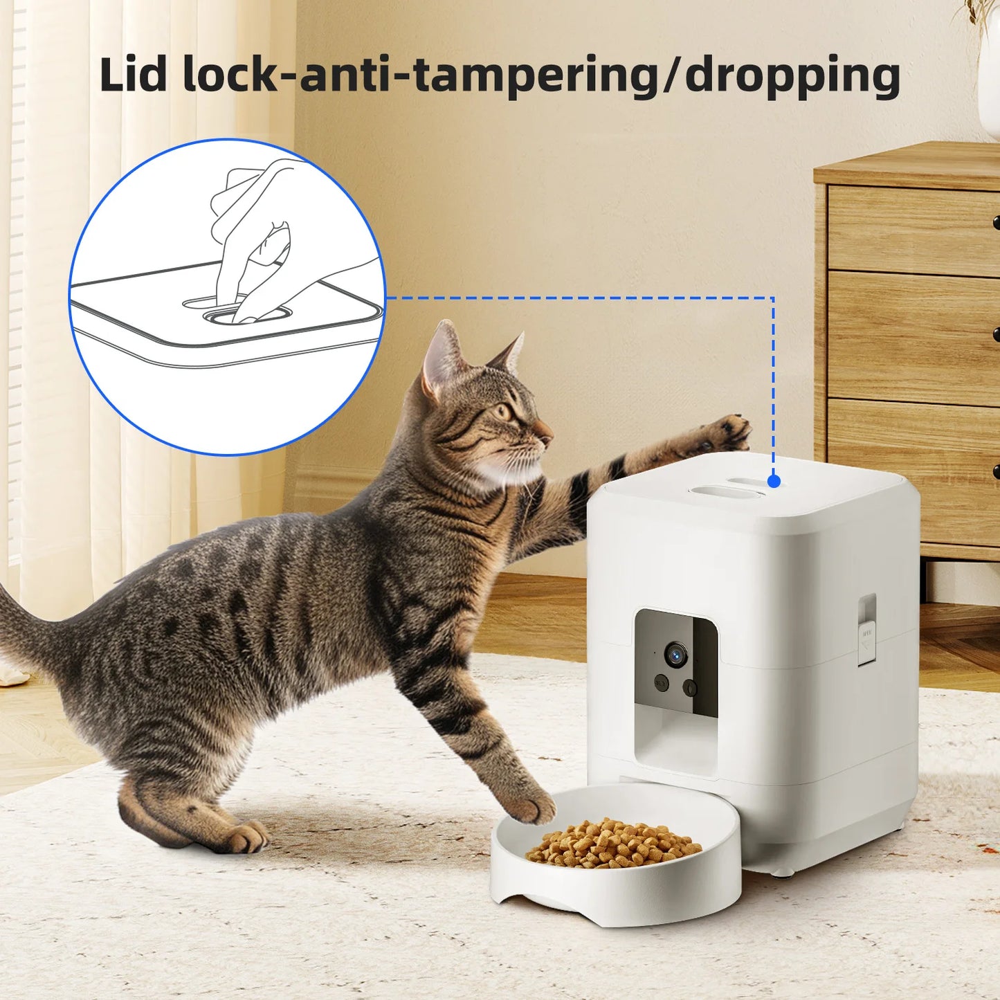 Fontaine à eau intelligente sans fil pour animaux de compagnie – Distributeur automatique par gravité de 3 L avec minuterie