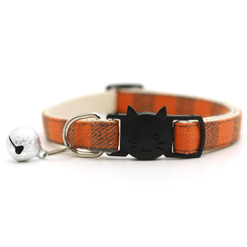 Adjustable Reflective Cat Collar with Bell and Buckle