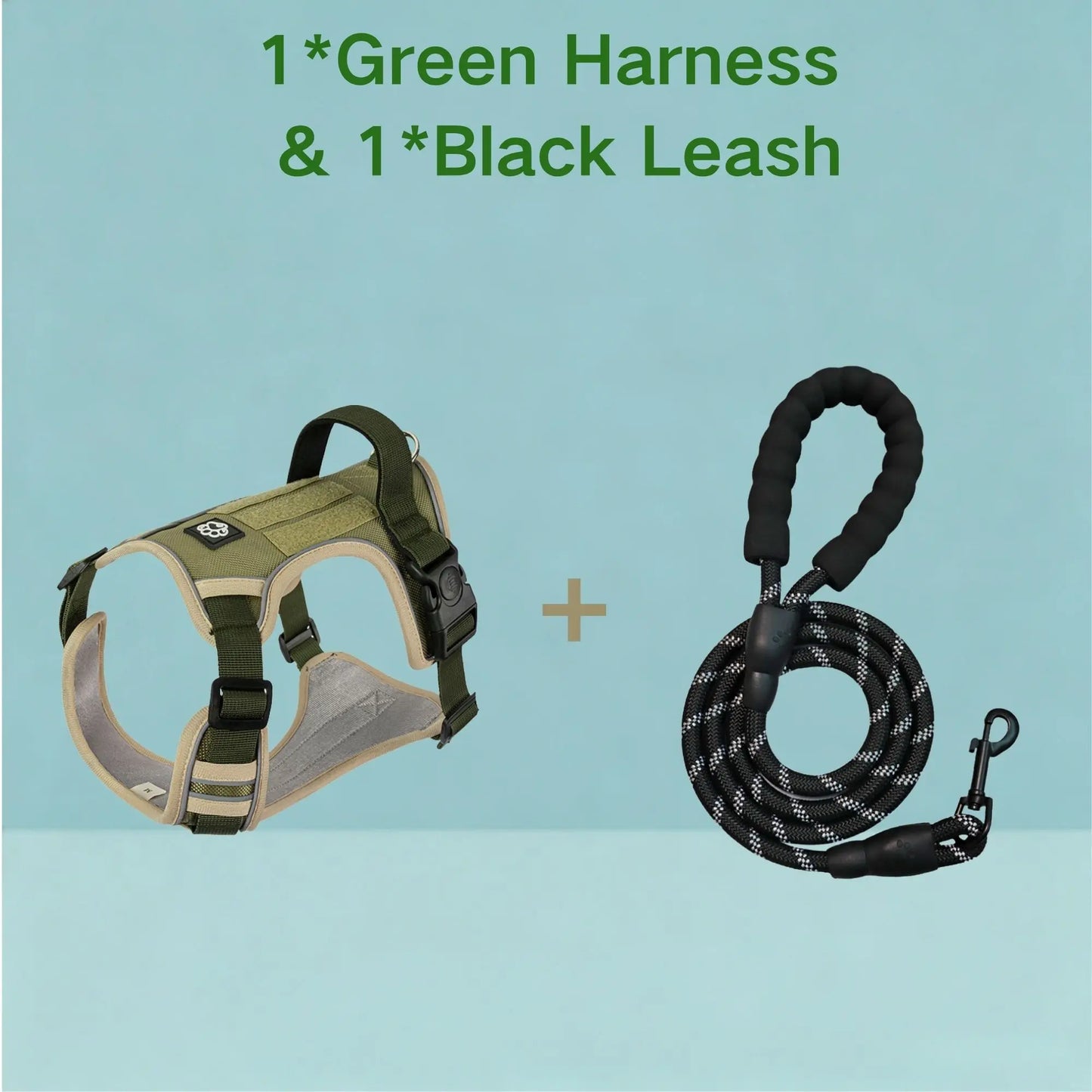 Reflective Tactical No-Pull Harness & Leash Set for Medium & Large Dogs