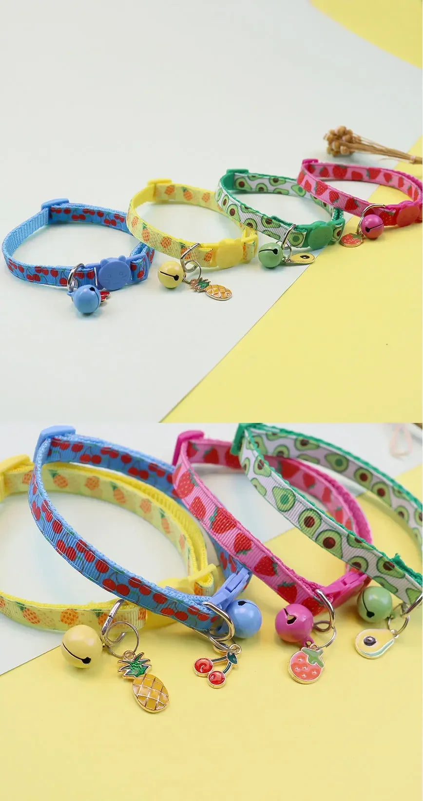 Fruit-Themed Pet Collar with Bell