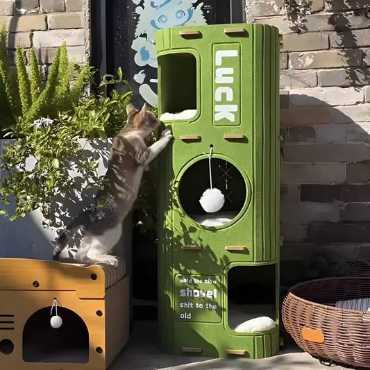 Multi-Layer Cat Tree Tower with Enclosed Sleeping Nest