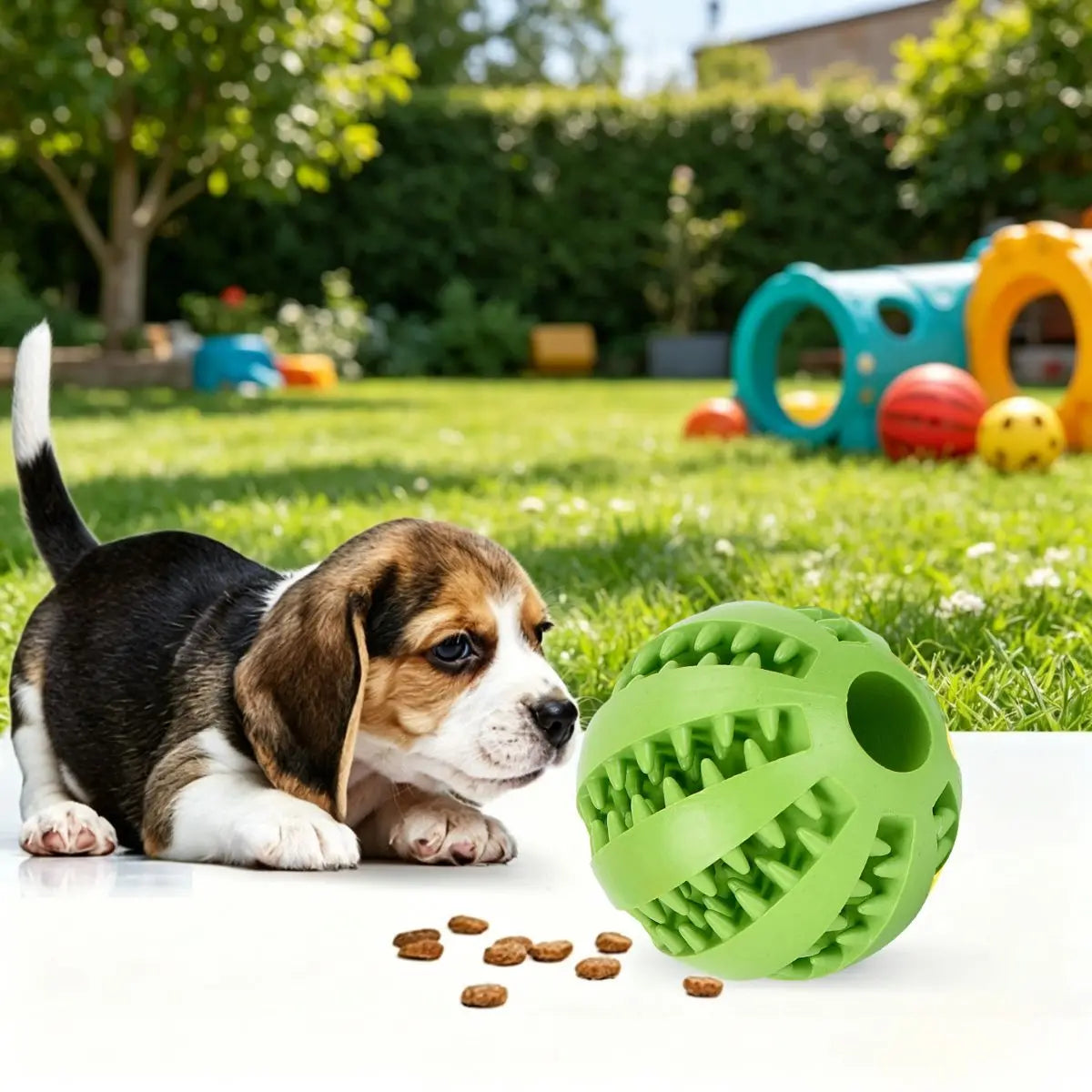 Bite-Resistant Treat Dispensing Dog Ball