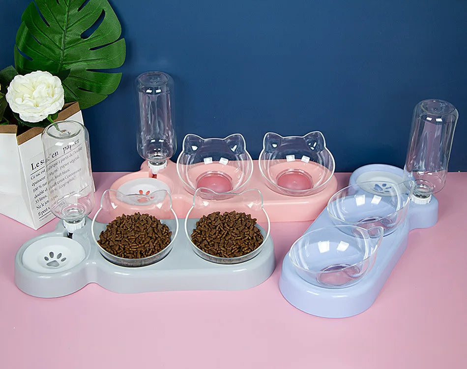 Elevated Double Pet Bowl Feeder – Raised Food & Water Station for Cats & Dogs