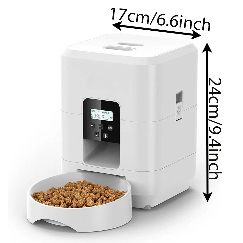 Cat Automatic Feeder 2L Cat Food Dispenser Smart Programmable Pet Feeder Recordable Dog Automatic Feede
