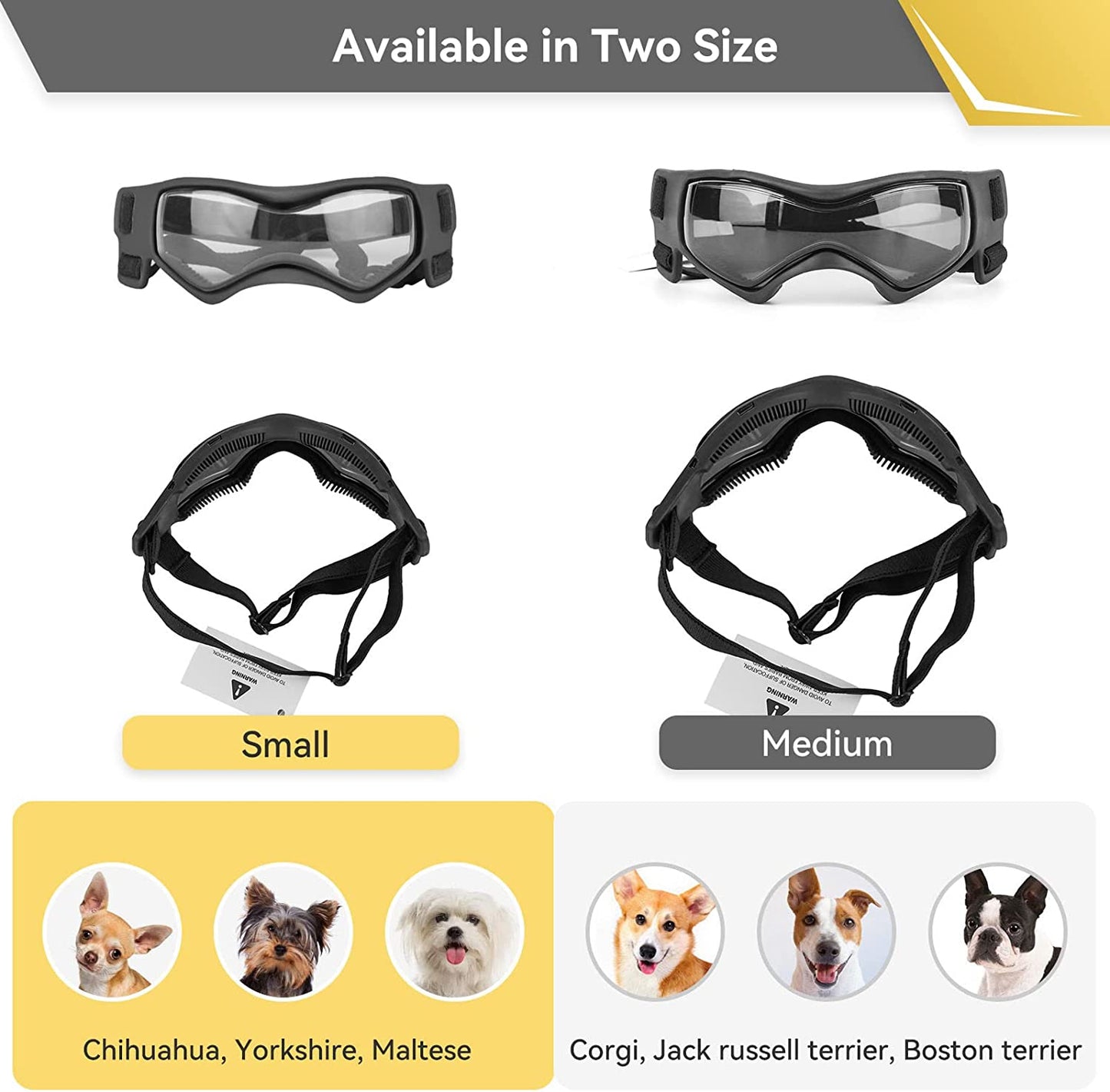 Lunettes pour chien de petite race - Lunettes de soleil de protection UV pour chiots