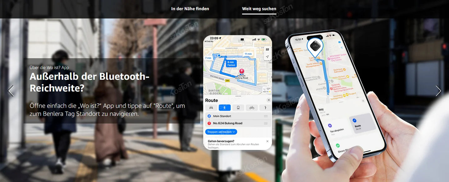 Mini traceur GPS pour animaux de compagnie et enfants - Localisateur intelligent compatible avec Localiser d'iOS