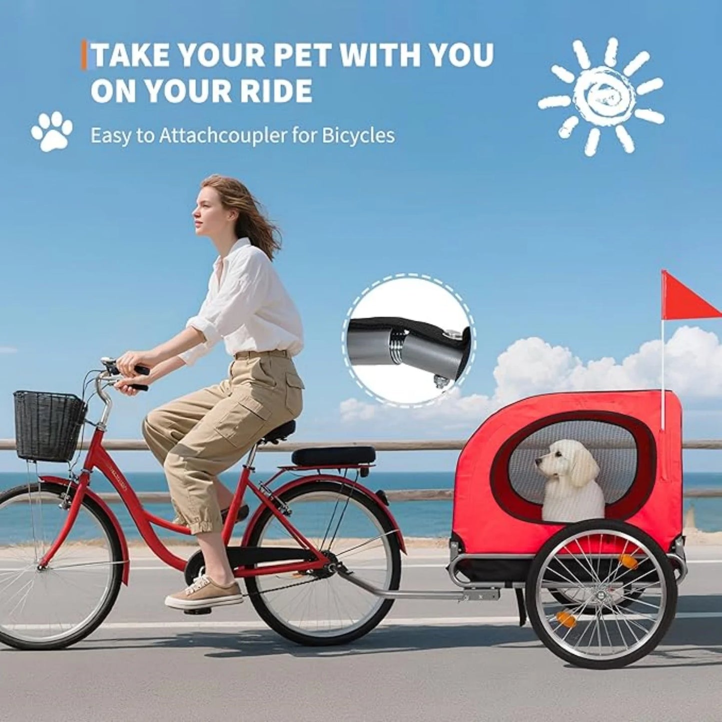 Dog Bike Trailer & Jogger with Air Tires | Up to 40kg