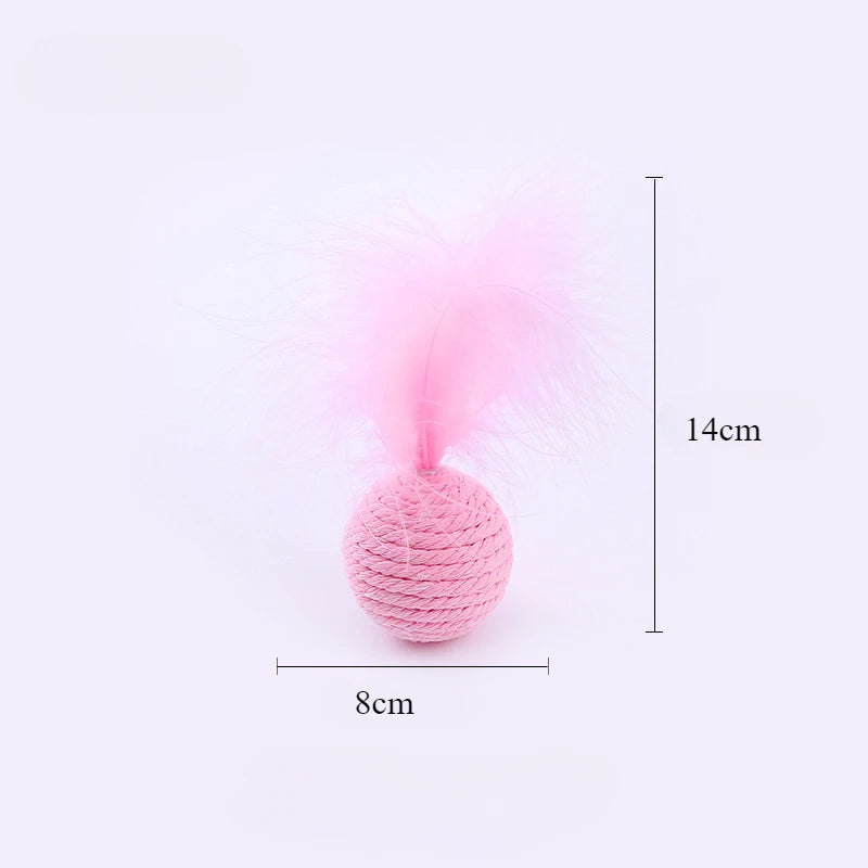 Hand-Woven Hemp Rope Ball Cat Toy with Sound