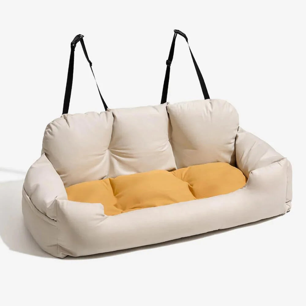 Rear Seat Dog Travel Bed with Removable Cover