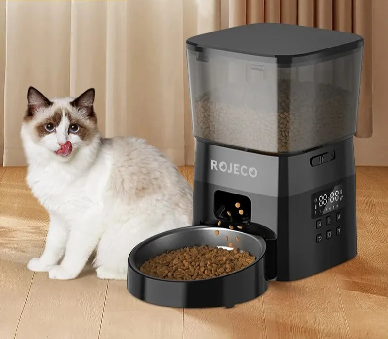 Distributeur automatique de croquettes pour animaux de compagnie version bouton, accessoires de distributeur de nourriture intelligent pour chats et chiens, nourriture sèche
