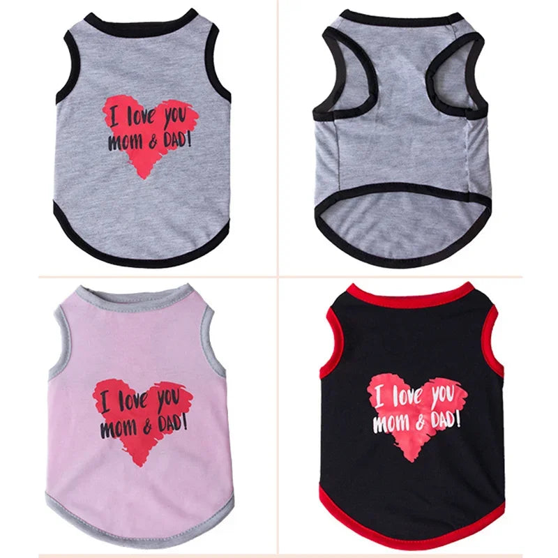 Printed Sleeveless Vest for Cats & Small Dogs