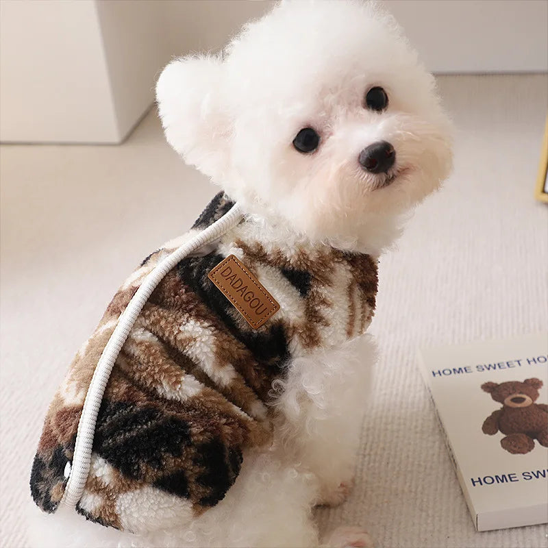 Floral Print Coral Fleece Jacket for Cats & Small Dogs