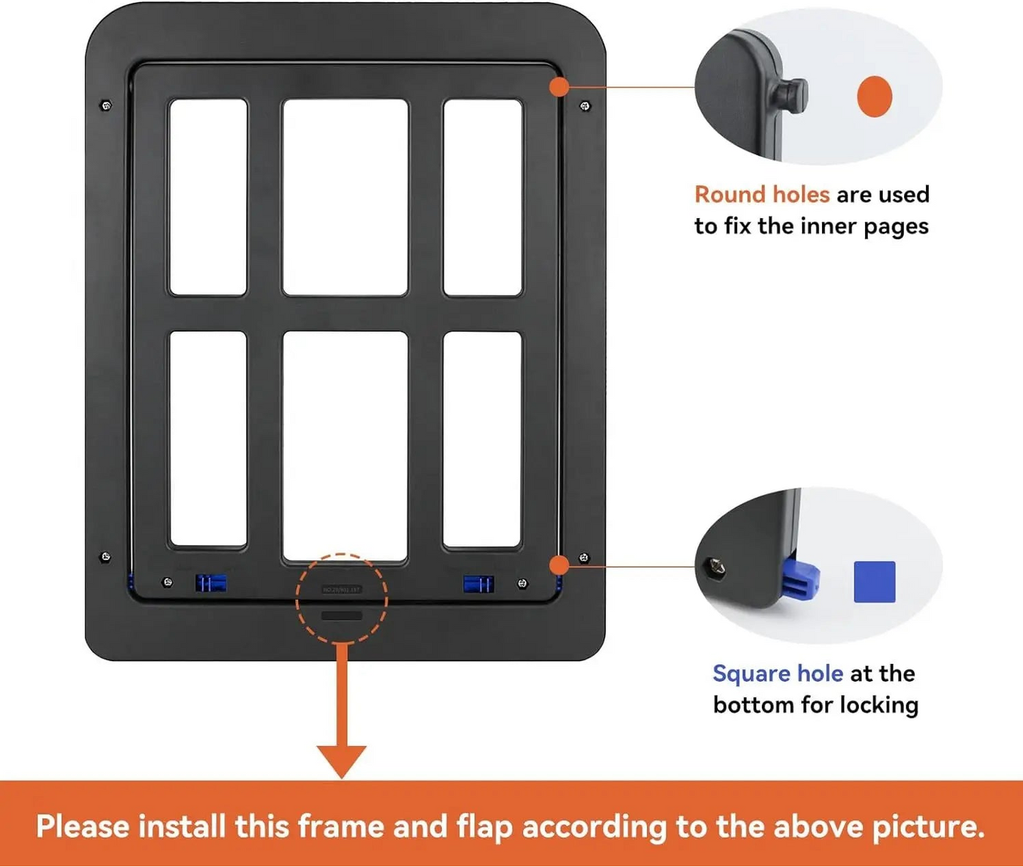 Dog Door for Sliding Screen - 11"x13" Lockable Magnetic Pet Door