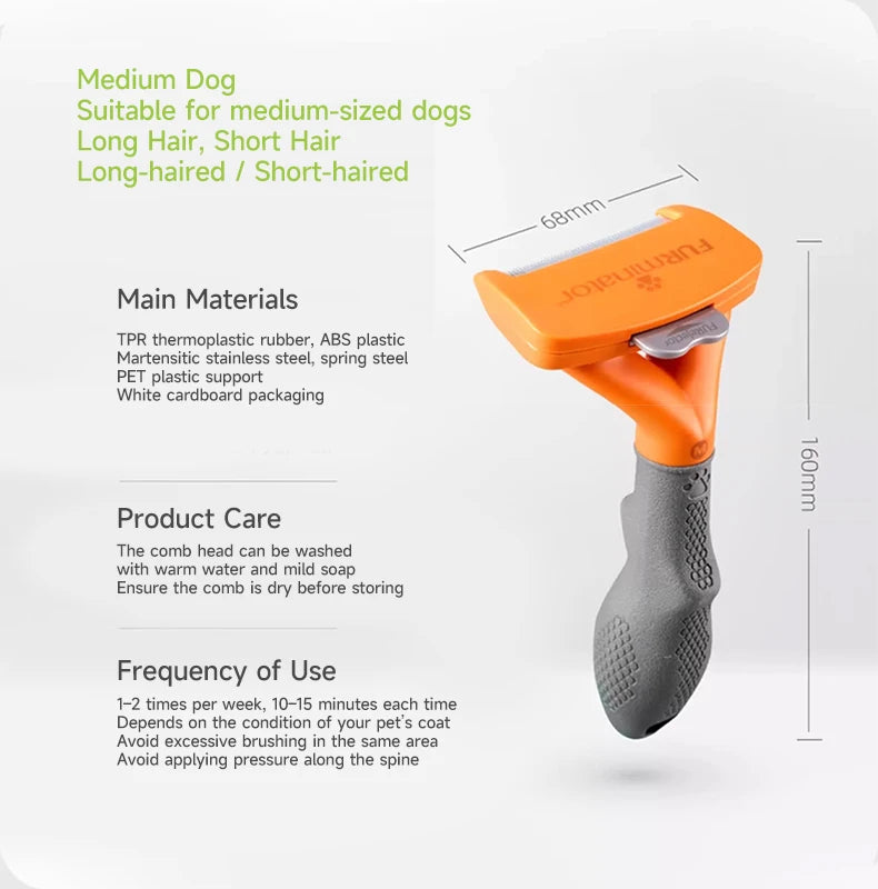 Pet Deshedding Grooming Brush for Dogs & Cats