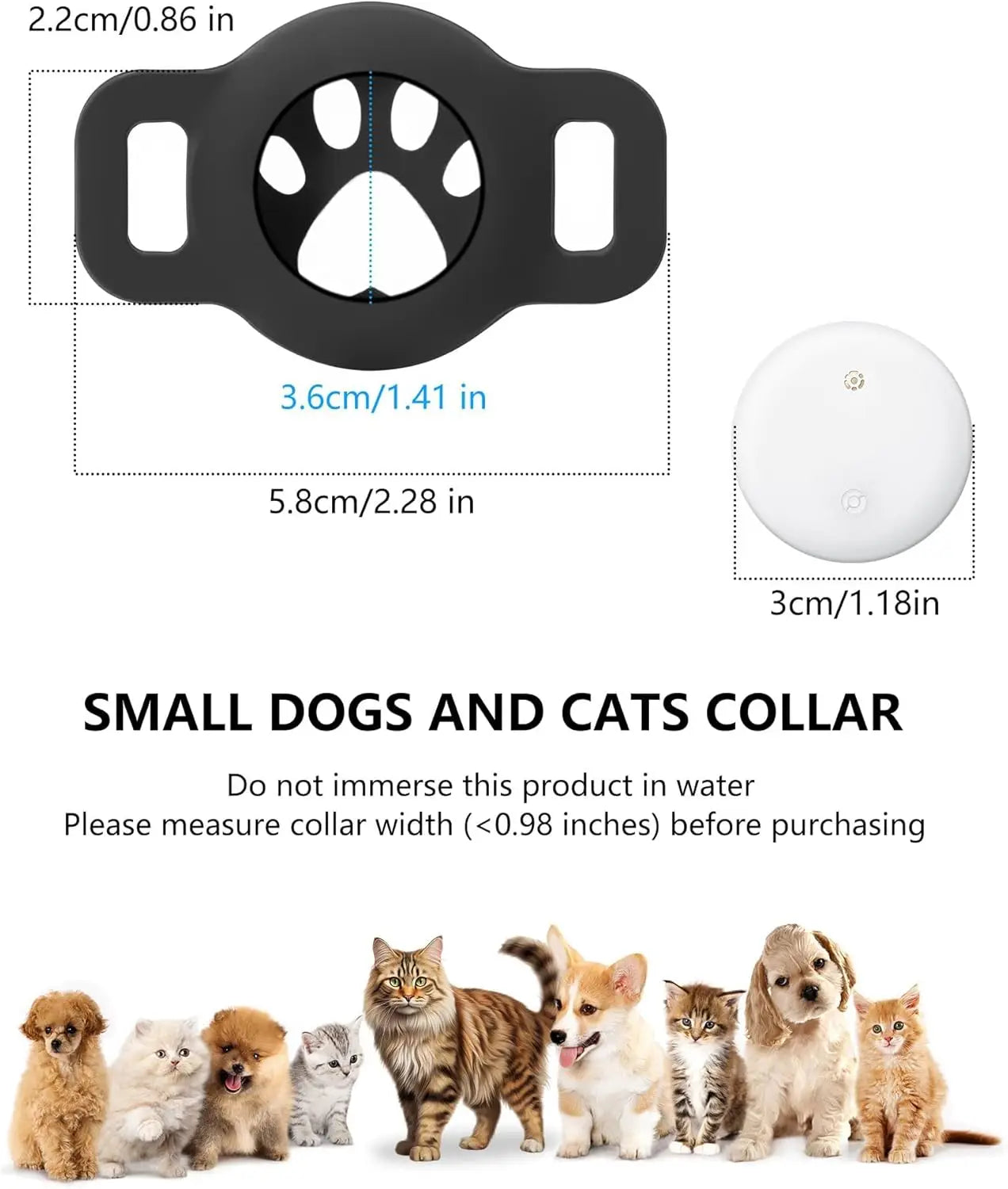 Google Find My Pet Collar Tracker for Android — IP68 Waterproof, No Subscription
