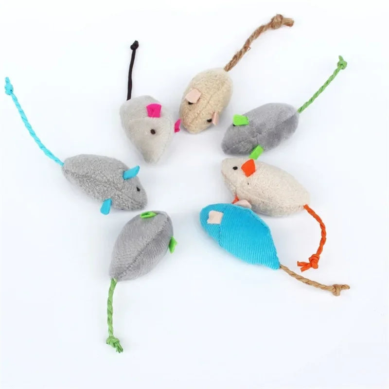 Plush Mouse Cat Toy - Colourful Catnip Mice for Kittens (20 Pack)