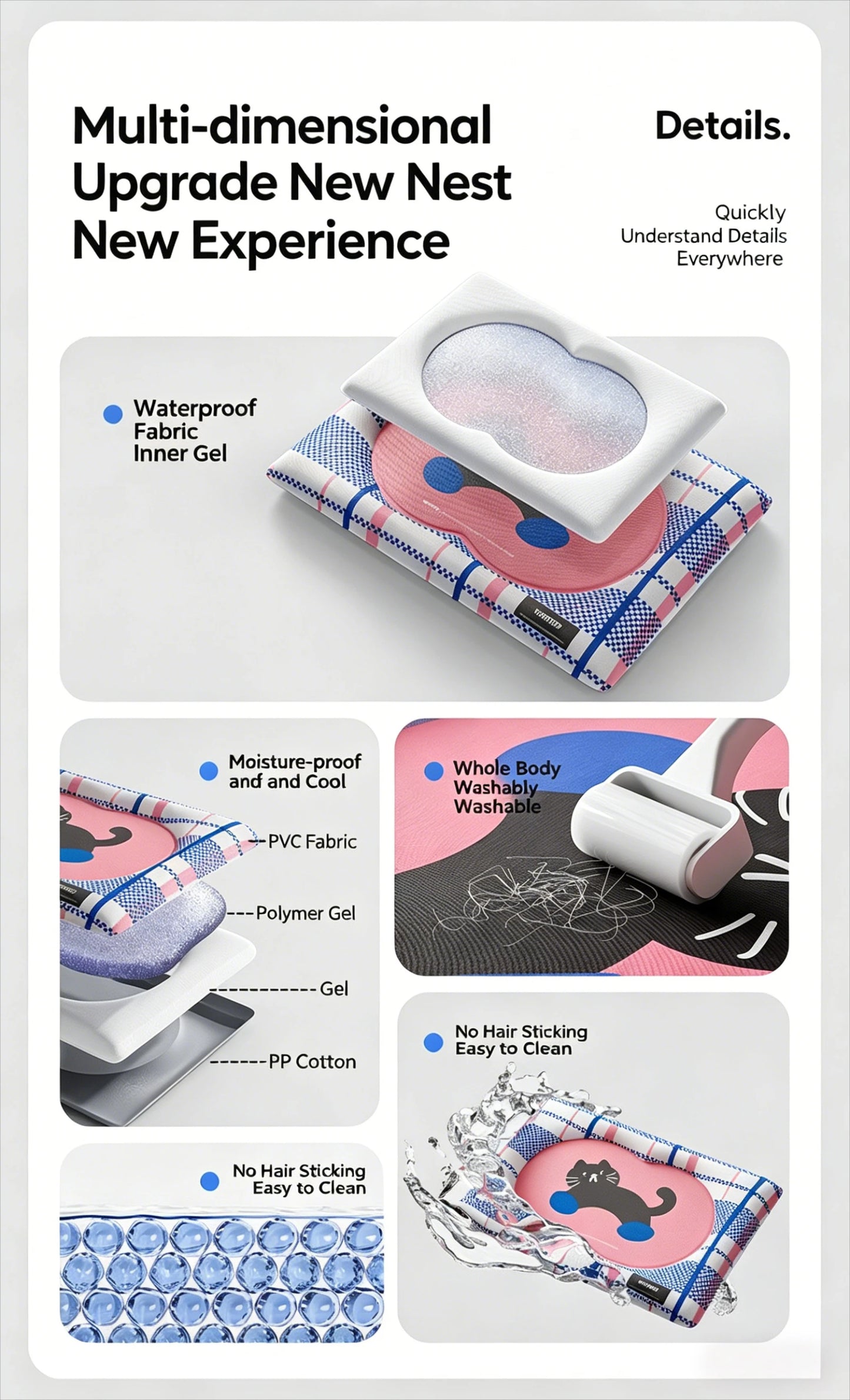 Non-Slip Waterproof Cooling Pad for Dogs & Cats