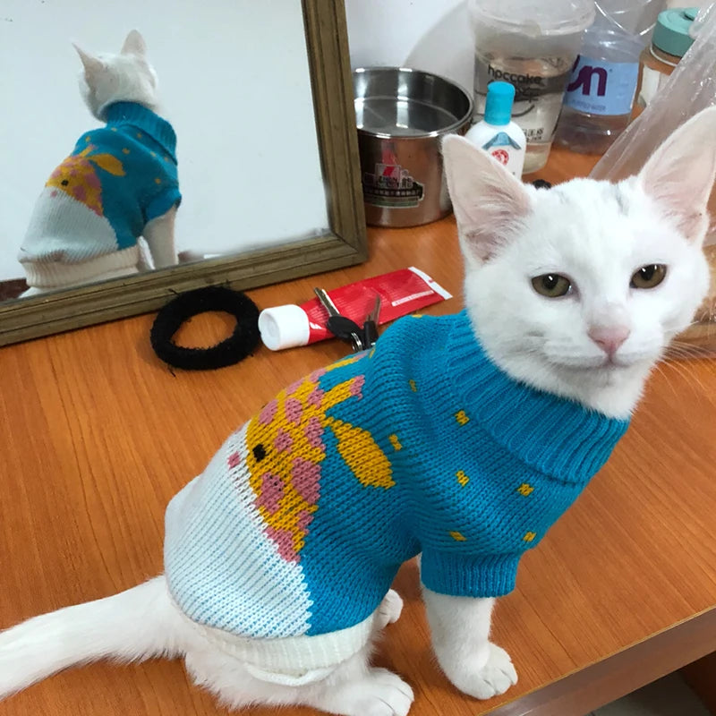 Animal Print Knit Sweater for Cats & Small Dogs