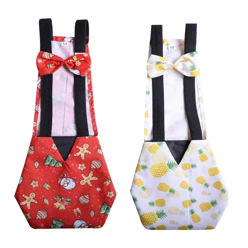 Washable Duck & Chicken Diaper Flight Suit with Bowknot – S, M, L